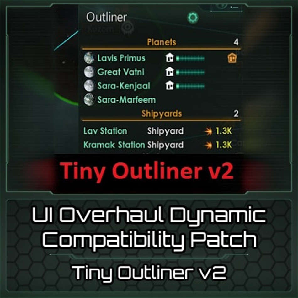 UI Overhaul Dynamic Tiny Outliner V2 Paradox Mods