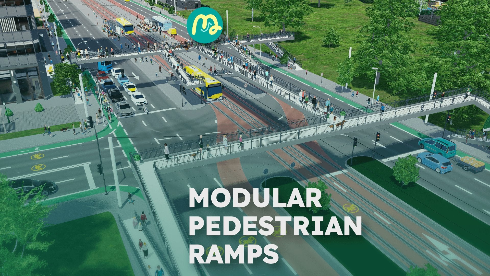 Modular Pedestrian Overpass Ramp - Paradox Mods