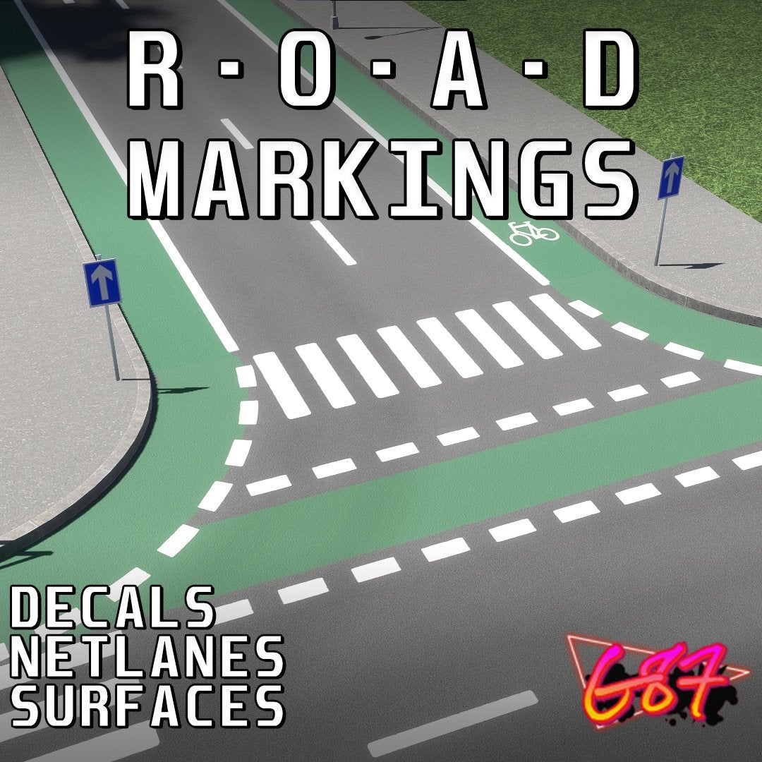 【中古】 Identity Skylines G87] Road Markings (includes UK Set) - Paradox Mods